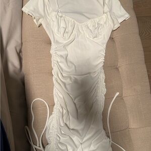 Princess Polly White Ruched Dress